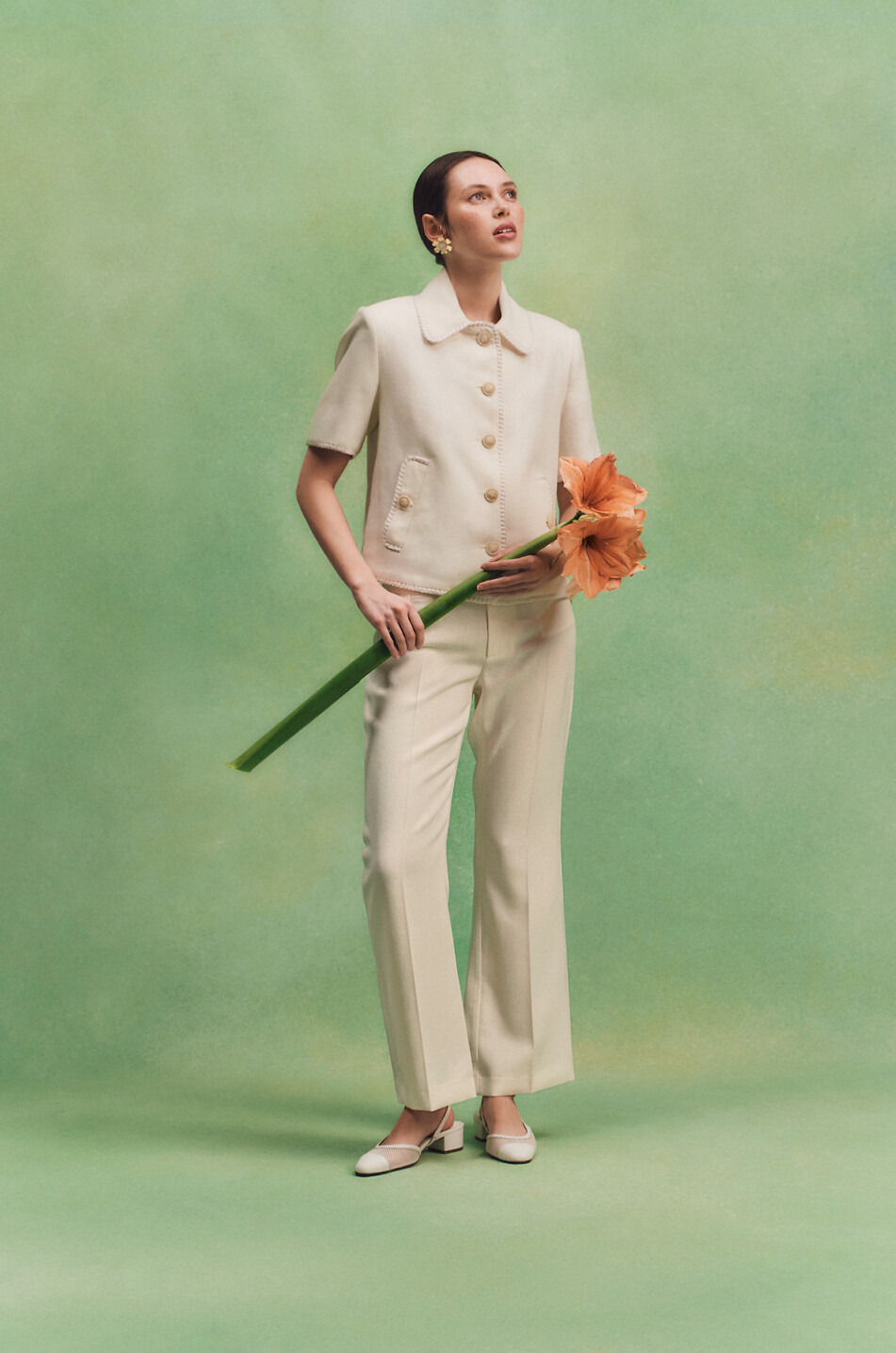 ETRO Straight cropped linen trousers Women WHITE 6