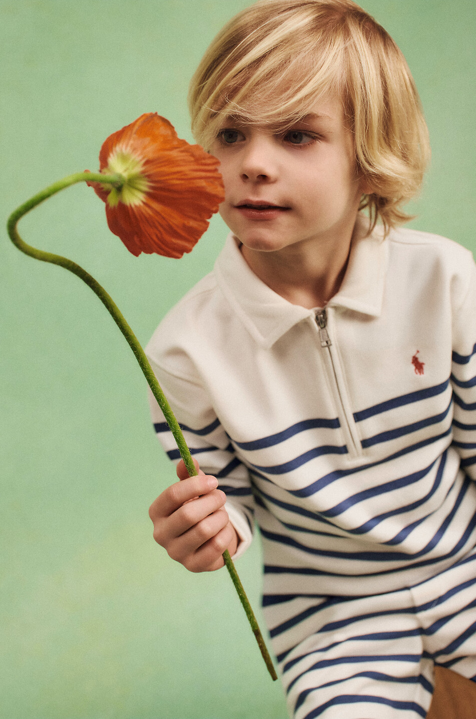 POLO RALPH LAUREN Pony boys' Breton sweat polo shirt Boy WHITE 3