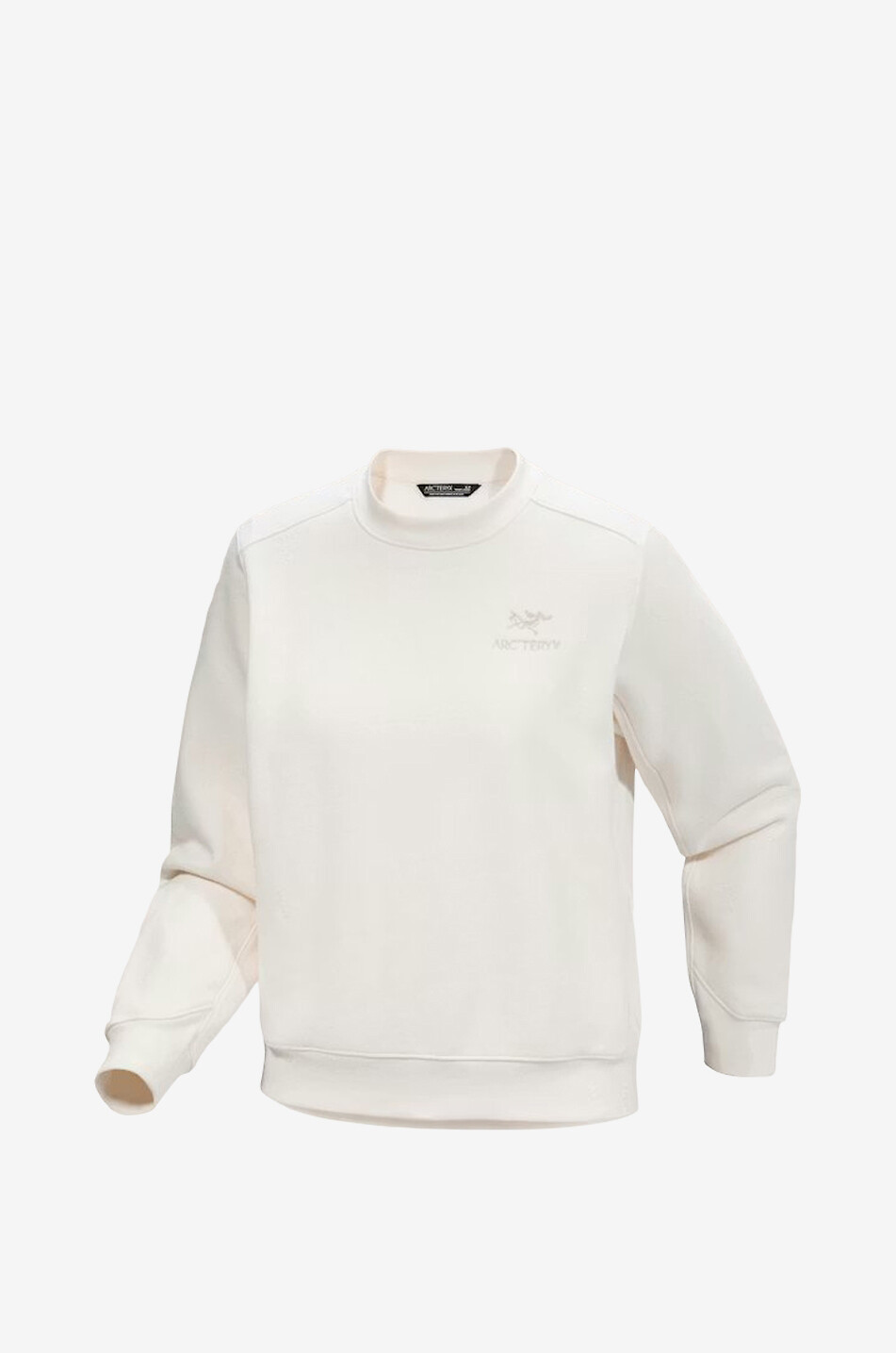 ARC'TERYX Oversize-Pullover mit Rundhalsausschnitt aus Fleece Emblem Damen CREMEFARBEN 1