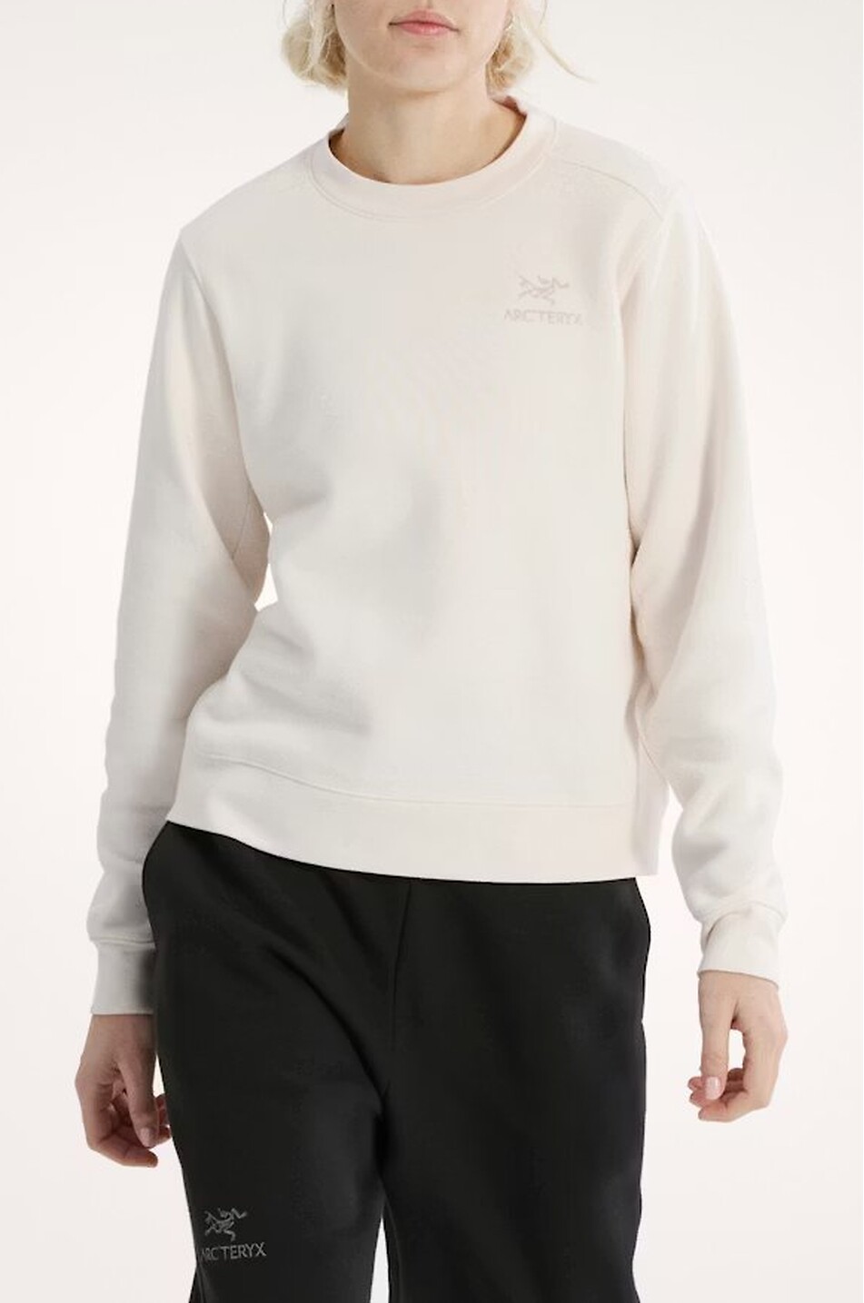 ARC'TERYX Oversize-Pullover mit Rundhalsausschnitt aus Fleece Emblem Damen CREMEFARBEN 2