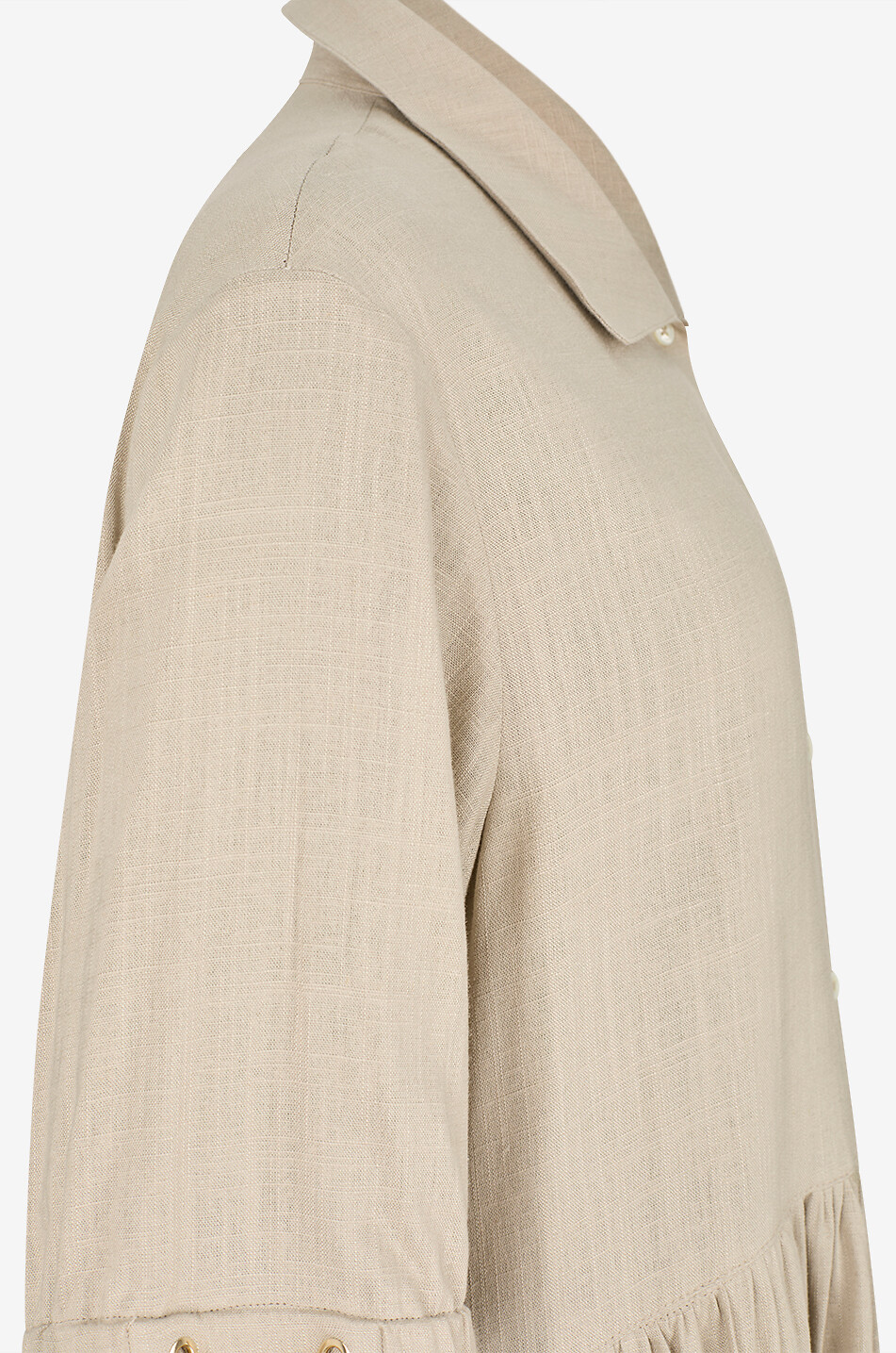 HERNO Midi viscose shirt collar flared dress Women Light beige 3