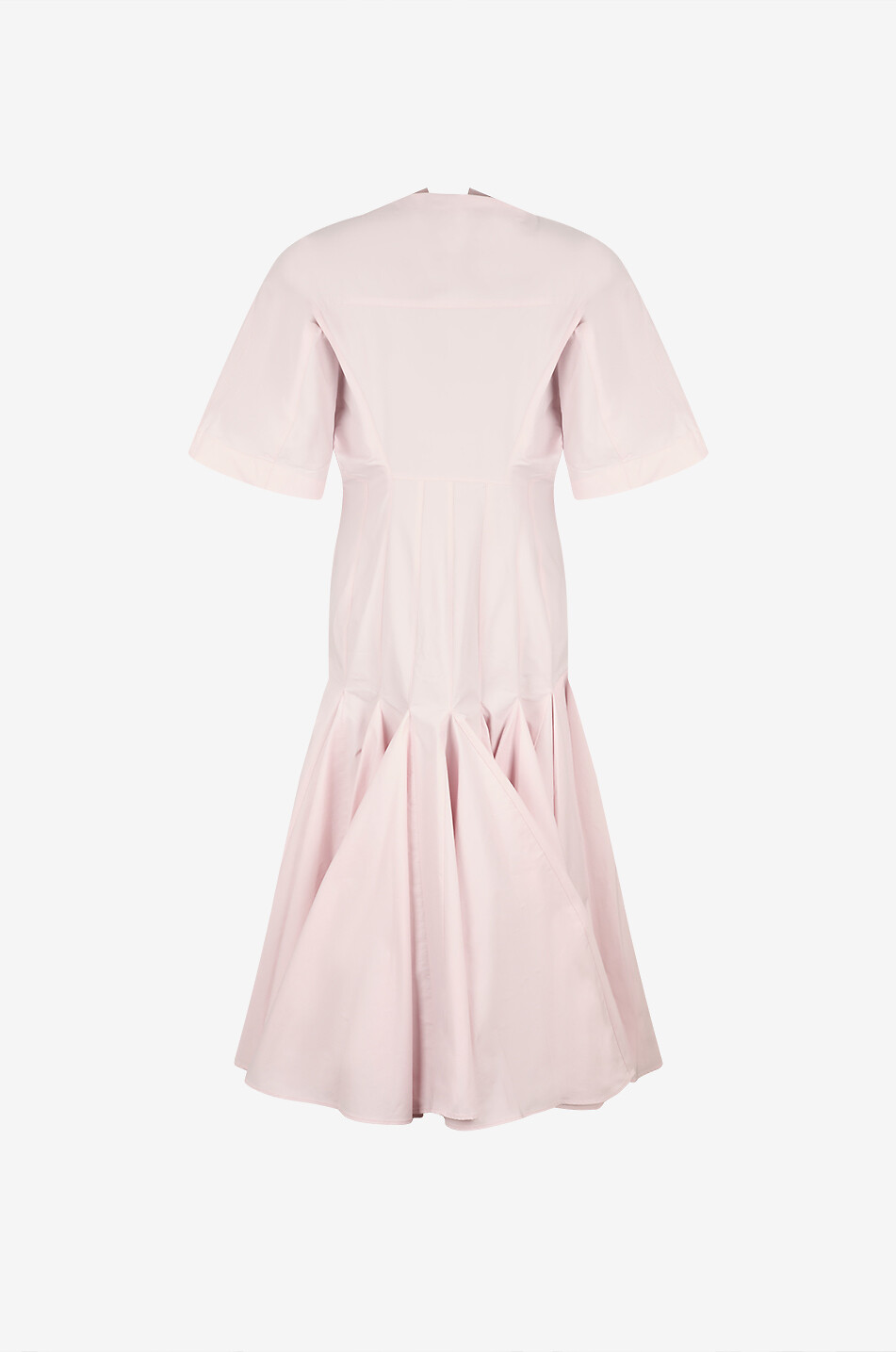 JACQUEMUS La Robe Moisson fitted cotton shirt dress with godets Women LIGHT PINK 2