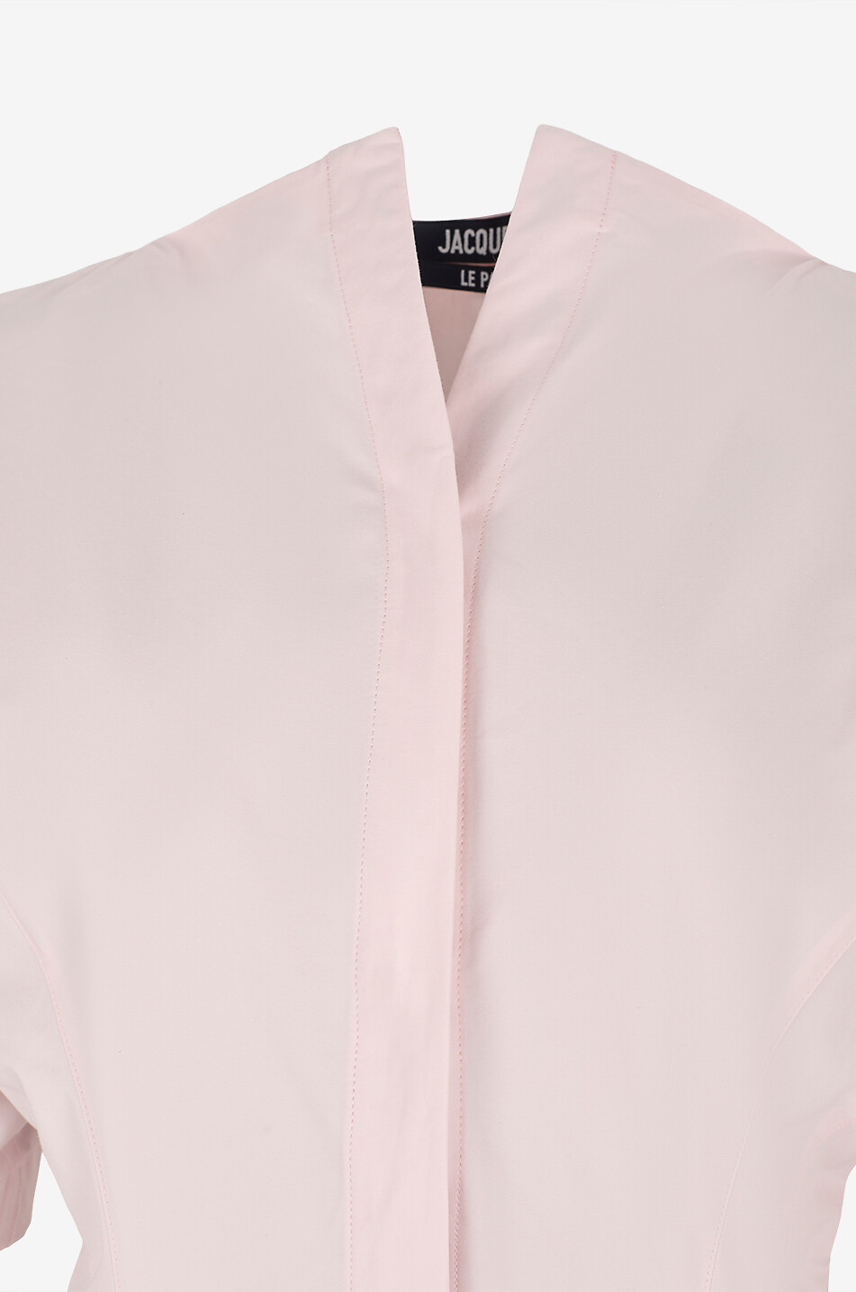 JACQUEMUS La Robe Moisson fitted cotton shirt dress with godets Women LIGHT PINK 3