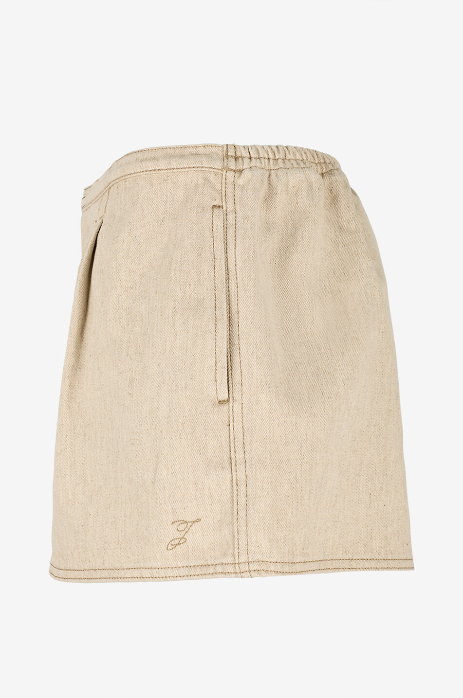 JACQUEMUS Short en denim de coton mélangé De-Nimes Amelo Femme Beige clair 3