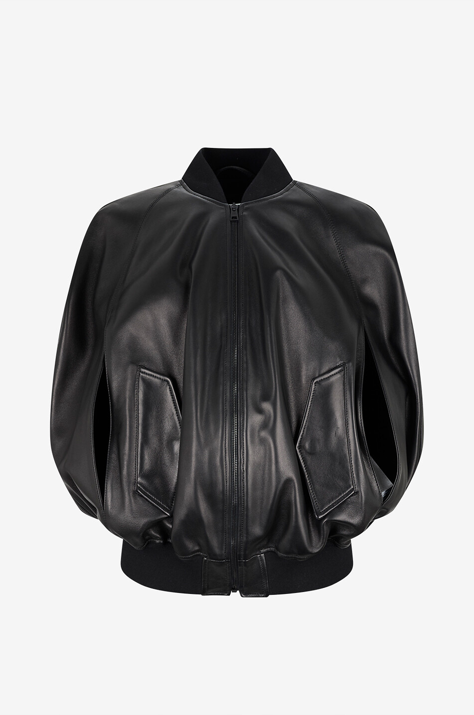 Veste bomber courte en cuir de mouton