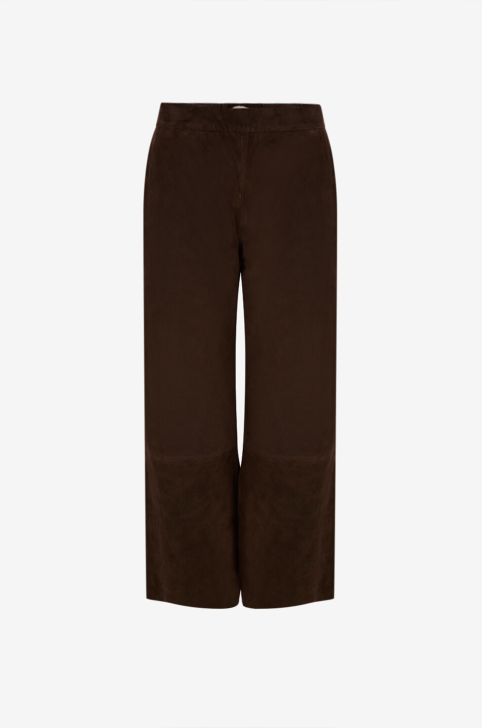 Pantalon droit en cuir de chèvre velouté Parizono