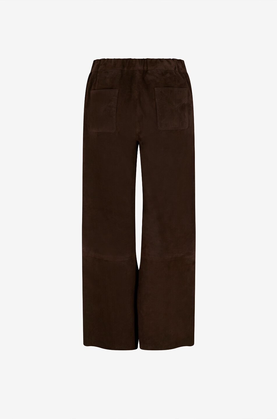 DIEGA Pantalon droit en cuir de chèvre velouté Parizono Femme MARRON 2