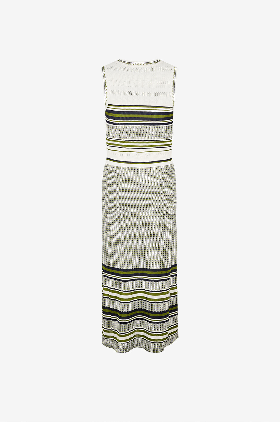 VERONICA BEARD Gestreiftes figurbetontes Midi-Kleid mit Rundhalsausschnitt aus Strick Dawna Damen GRÜN 2