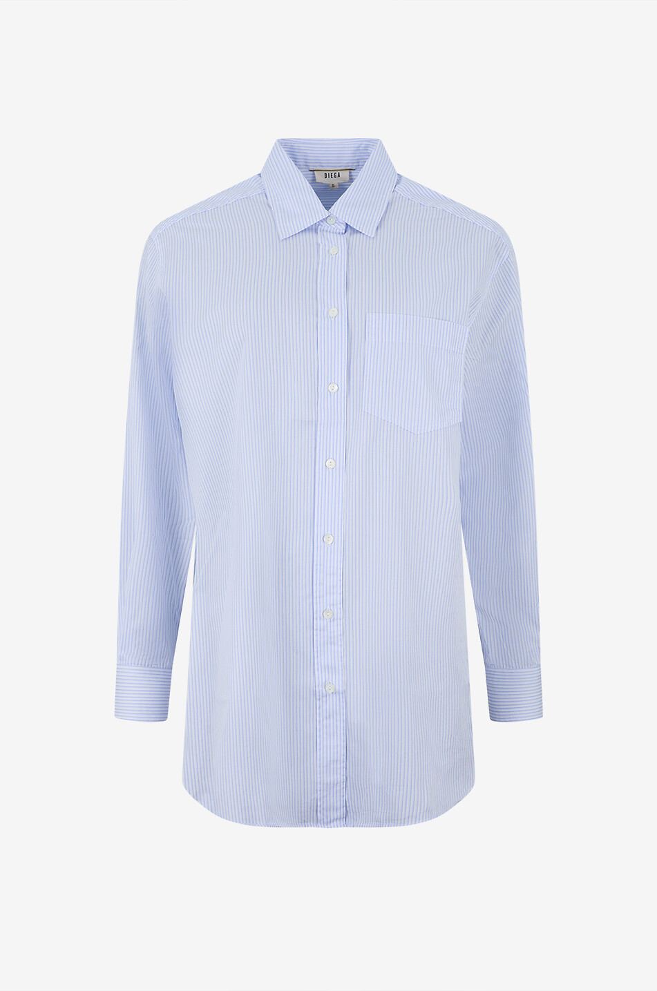 DIEGA Camela striped cotton poplin oversized shirt Women LIGHT BLUE 1