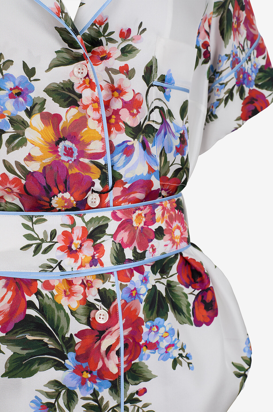 DOLCE & GABBANA Chemise cintrée à imprimé floral en soie Femme BLANC 3