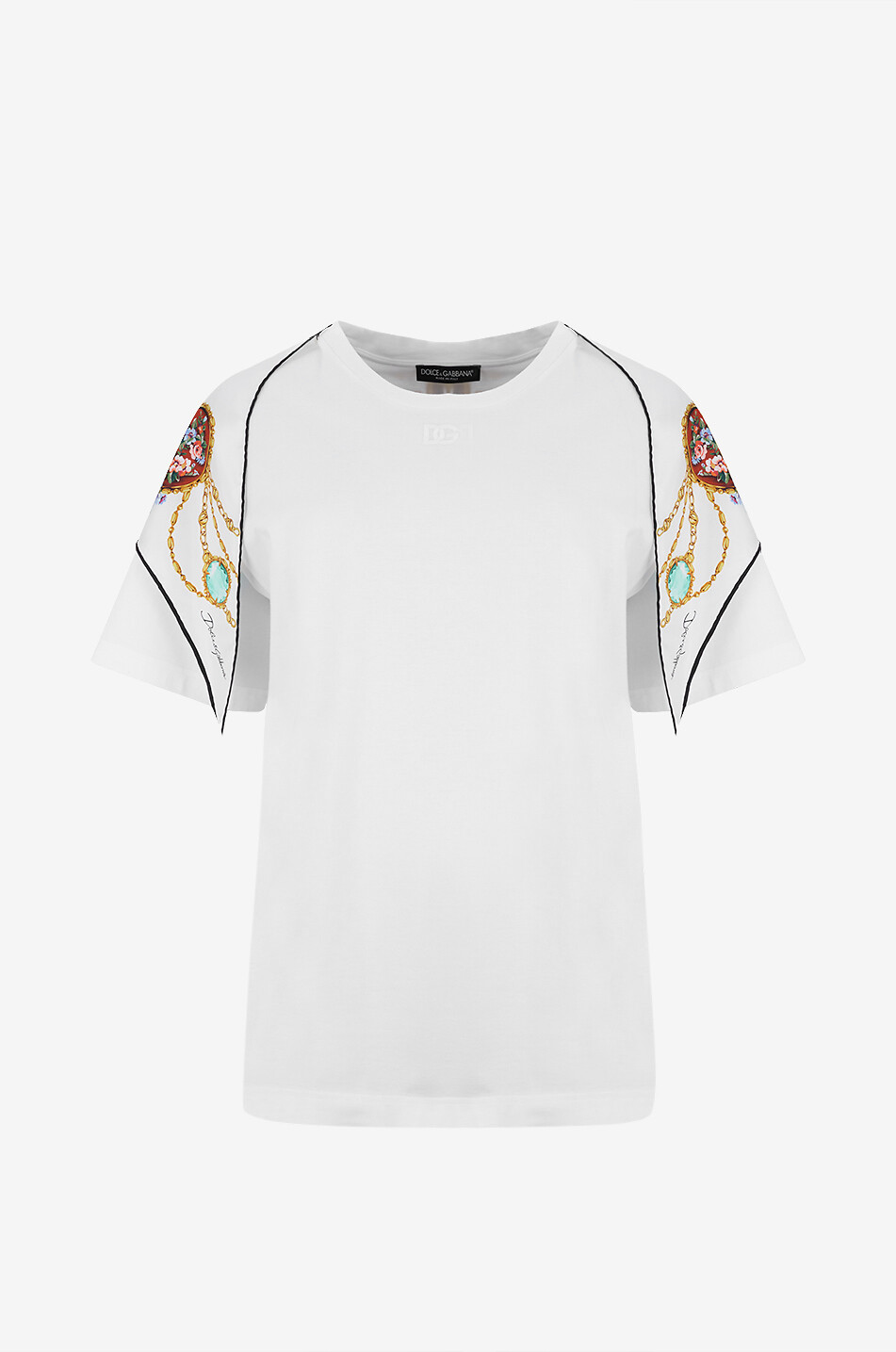 Round-neck crystal-embellished cotton t-shirt - DOLCE & GABBANA