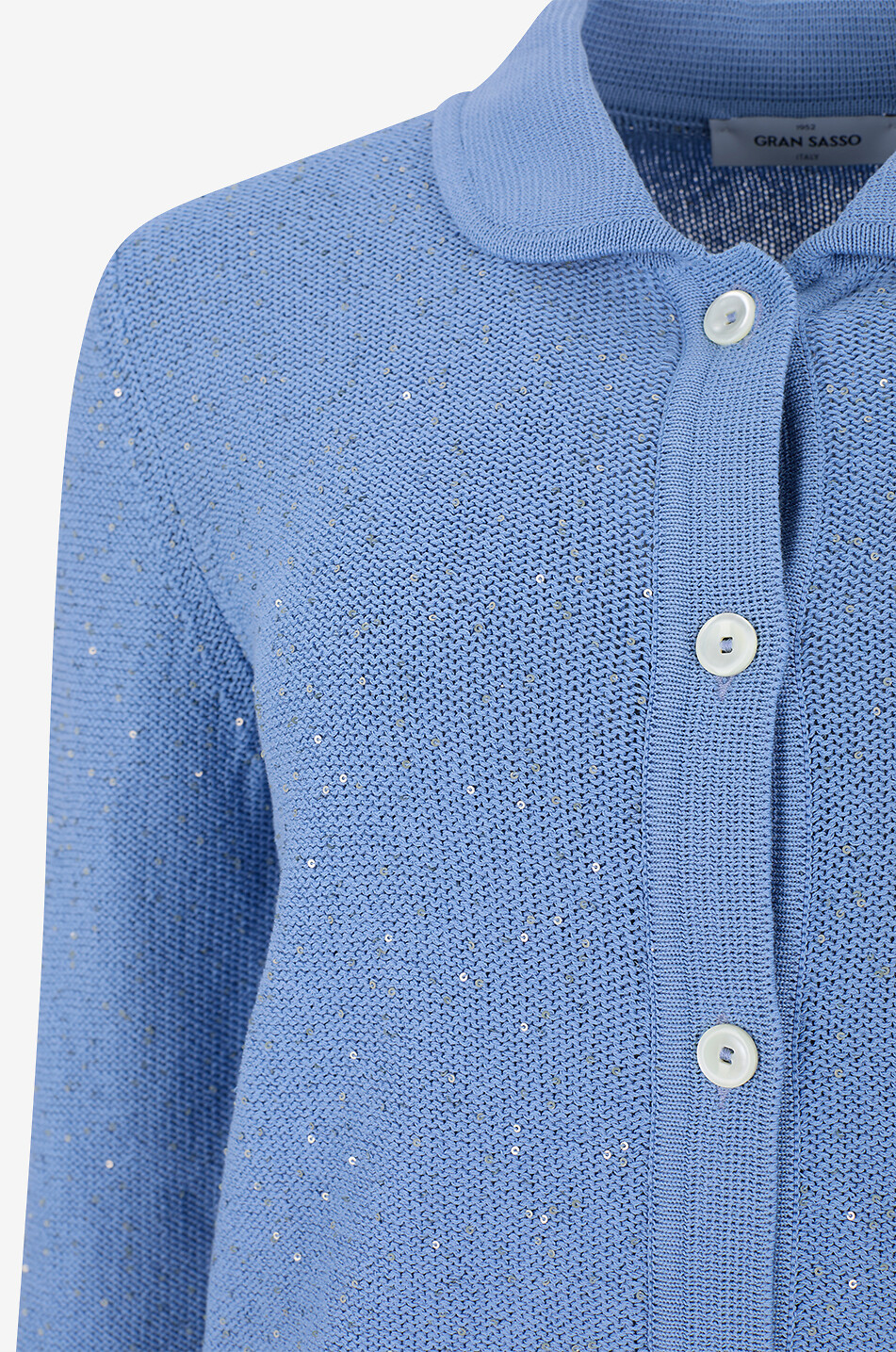 GRAN SASSO Cardigan à col rond orné de sequins Femme BLEU 3