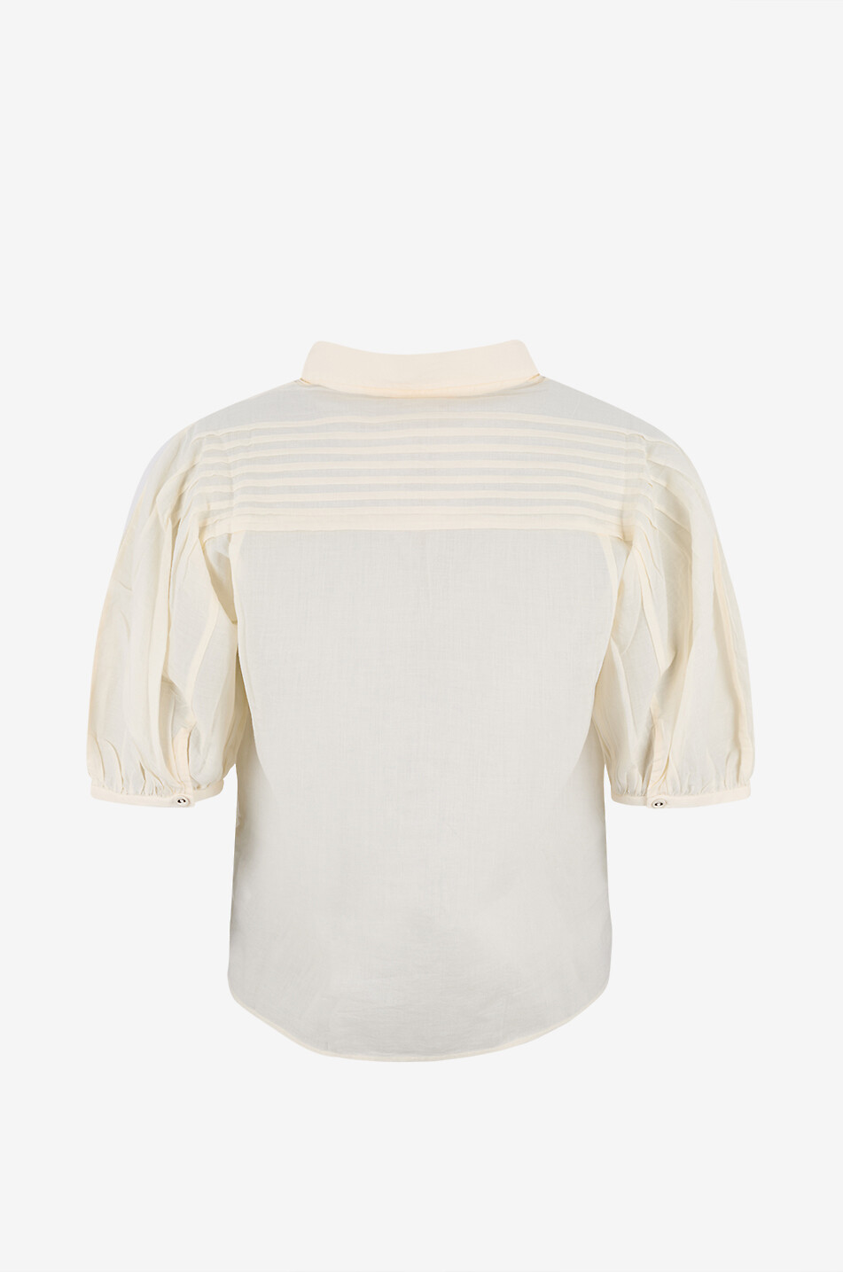 ULLA JOHNSON Cordelia cotton voile short-sleeved shirt Women EGGSHELL 2