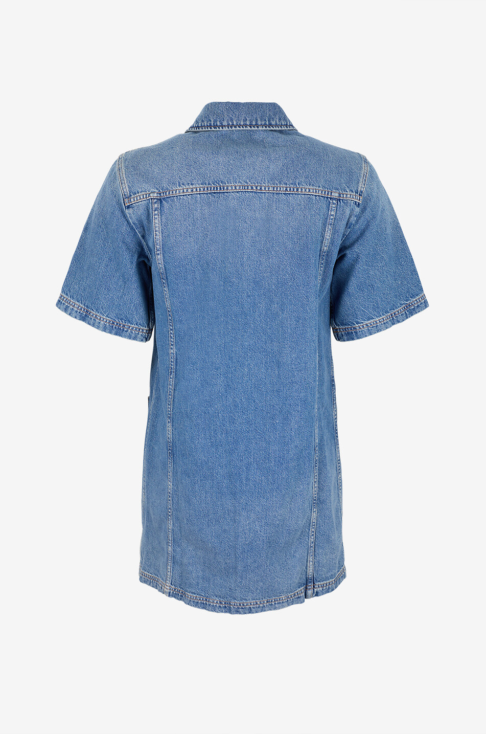 ULLA JOHNSON Painters cotton denim short shirt dress Women BLUE 2