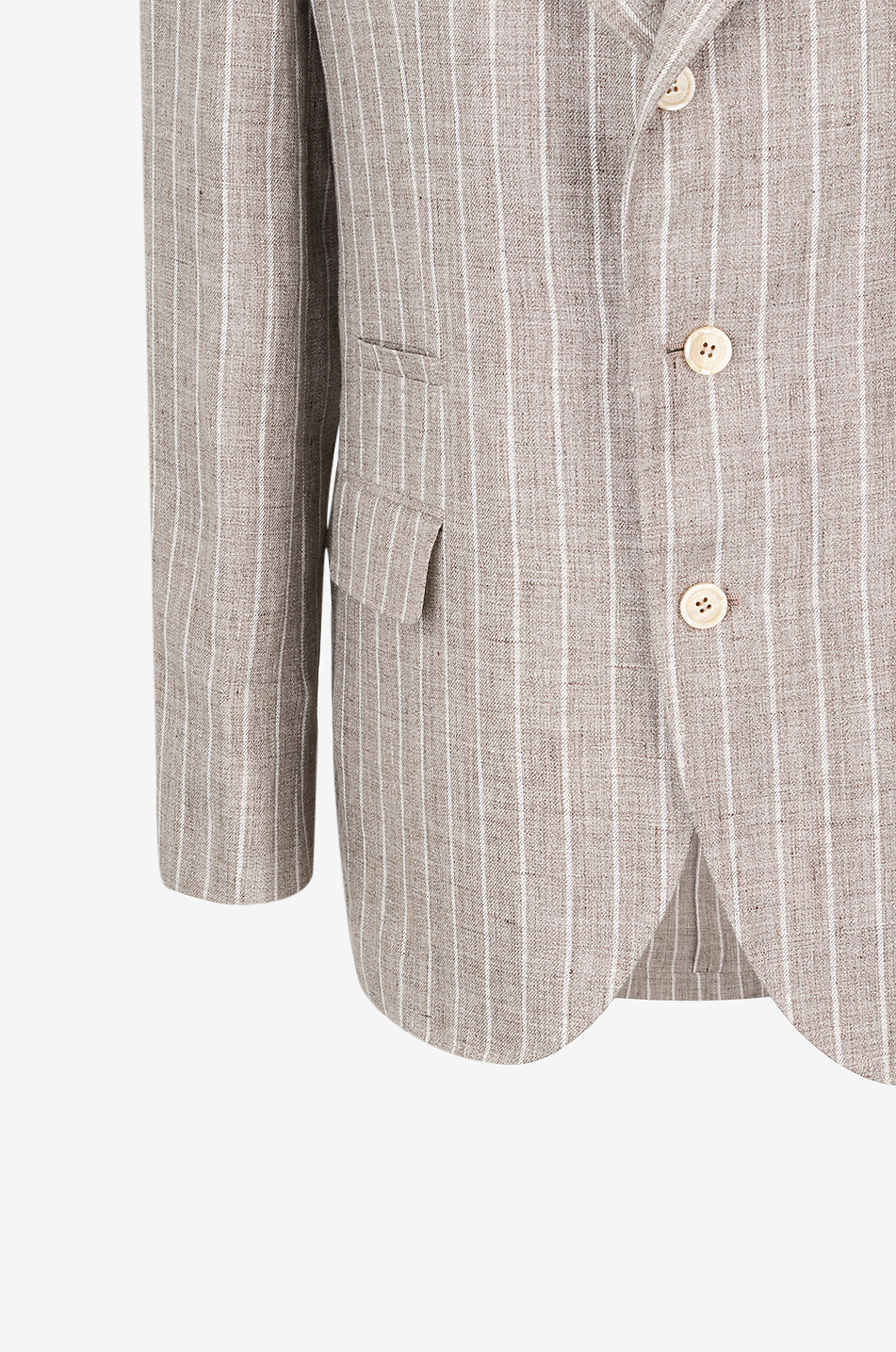 BRUNELLO CUCINELLI Striped linen suit Men MEDIUM BROWN 3