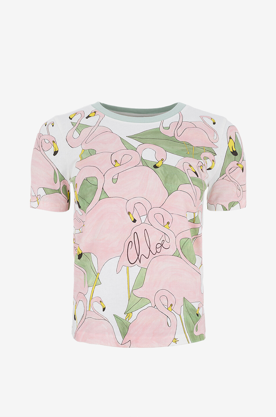 CHLOE T-shirt à col rond imprimé bandana en coton Femme ROSE 1