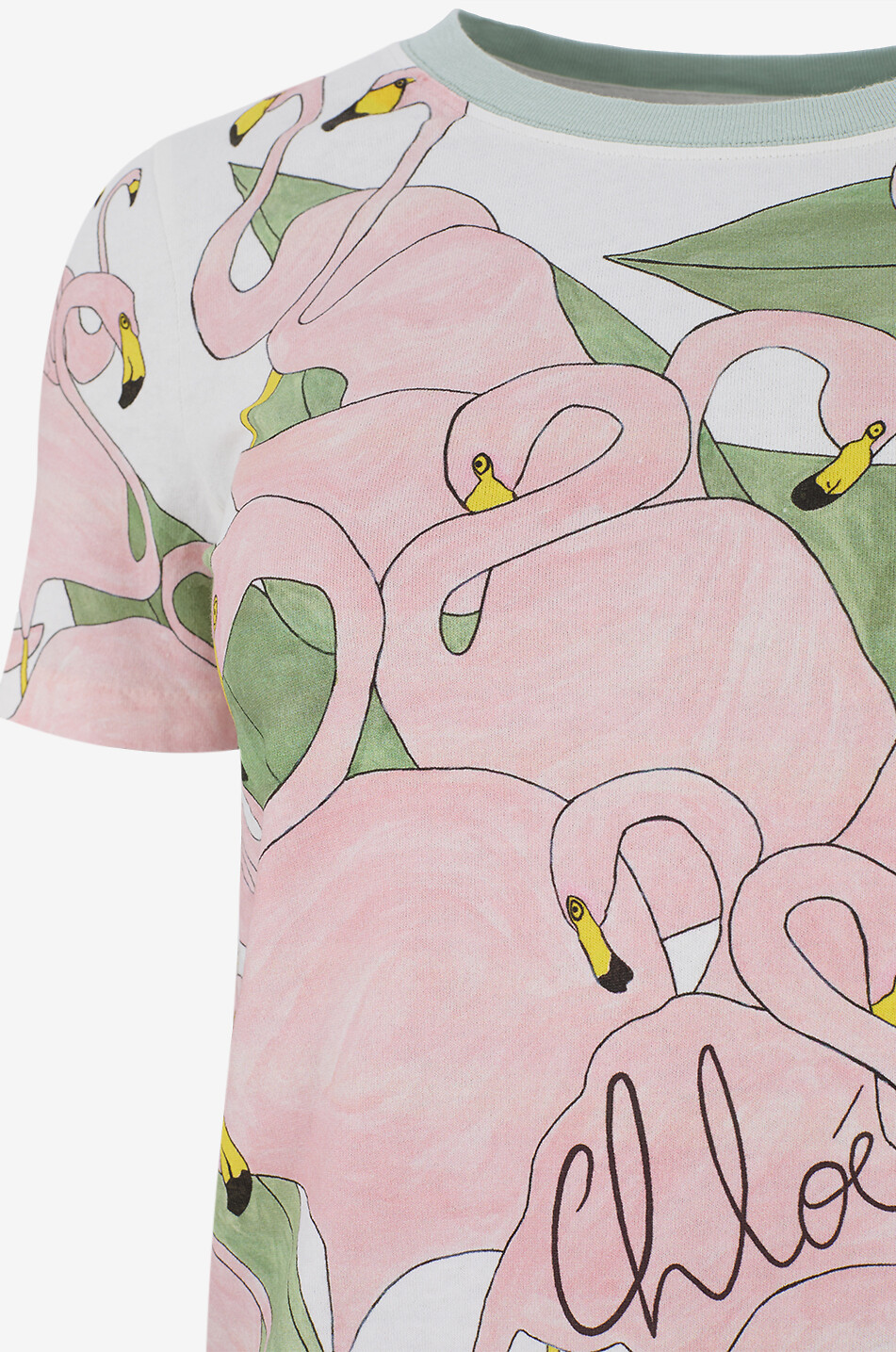 CHLOE T-shirt à col rond imprimé bandana en coton Femme ROSE 3