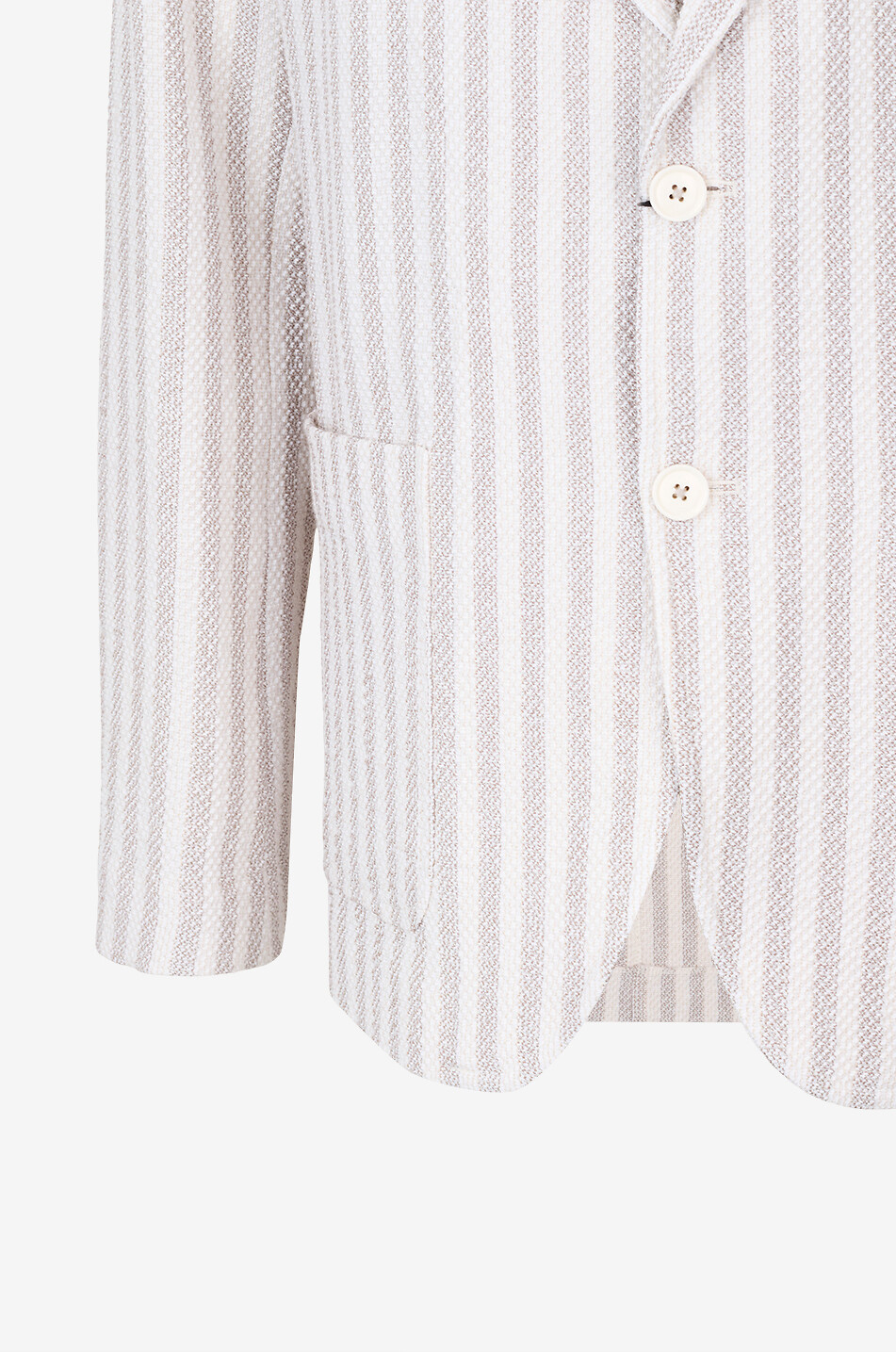 CIRCOLO 1901 Gestreifter Blazer aus Leinen- und Baumwollstrick Herren BEIGE 3