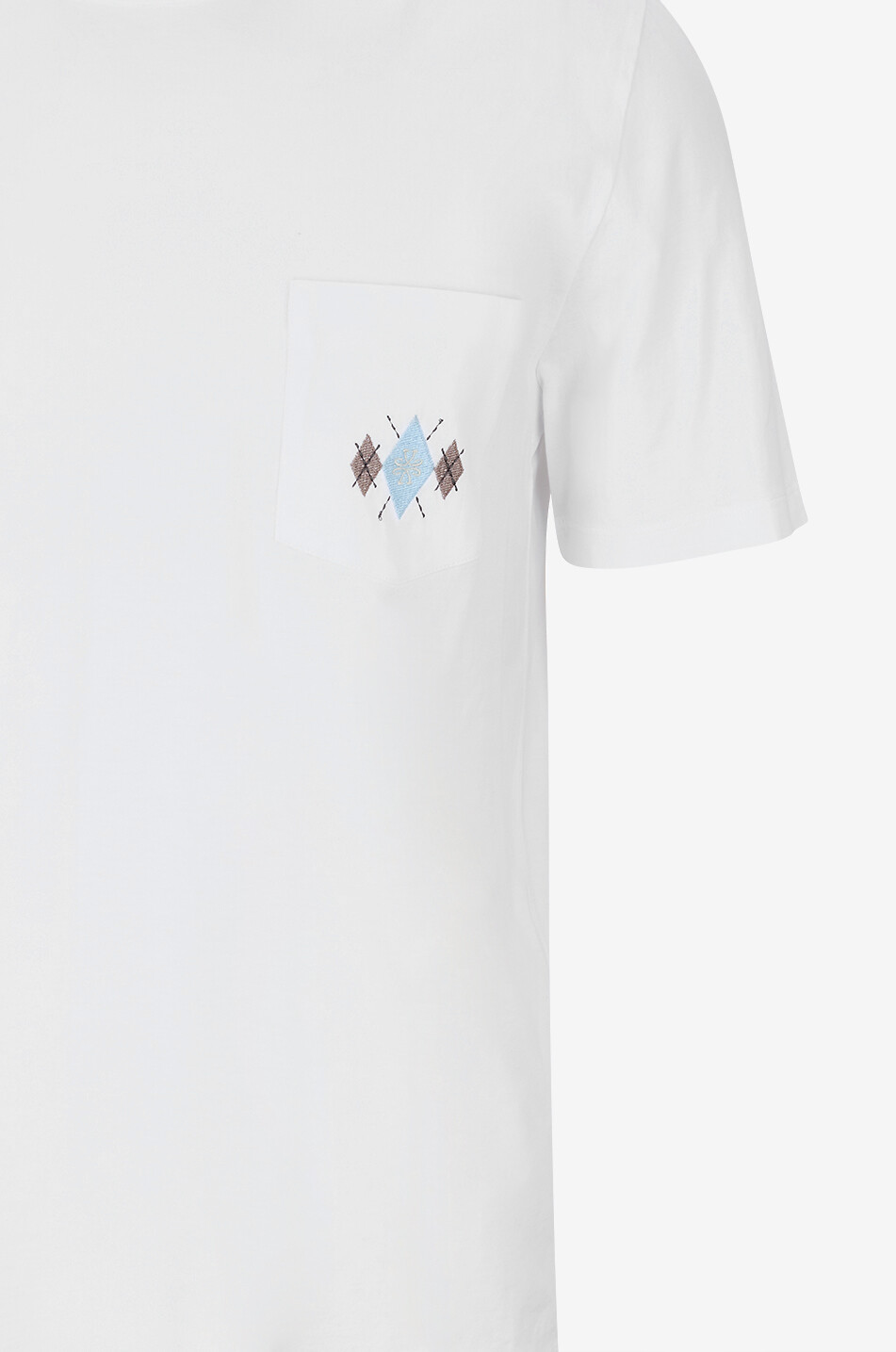 JACOB COHEN Round-neck embroidered cotton jersey T-shirt Men WHITE 3