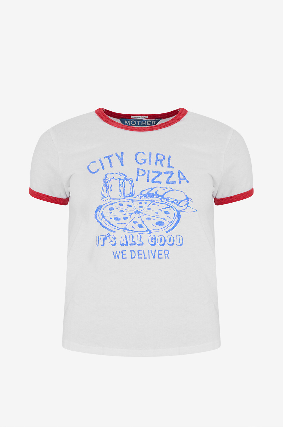 The Lil Goodie Ringer City Girl Pizza short-sleeved T-shirt