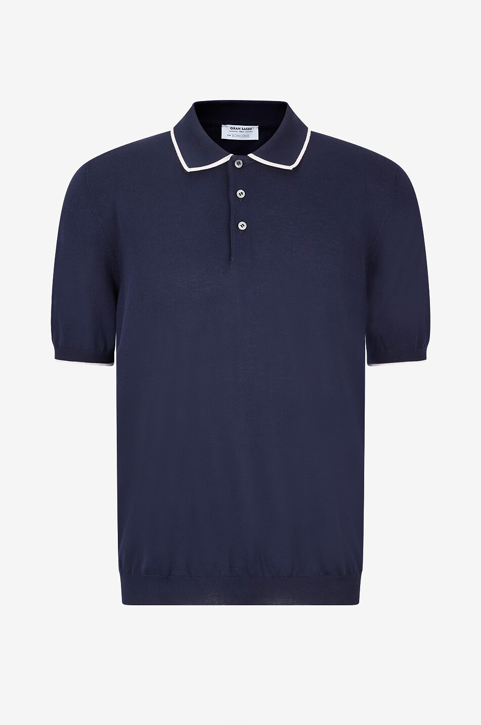 GRAN SASSO Polo à manches courtes en jersey de coton Homme BLEU FONCE 1