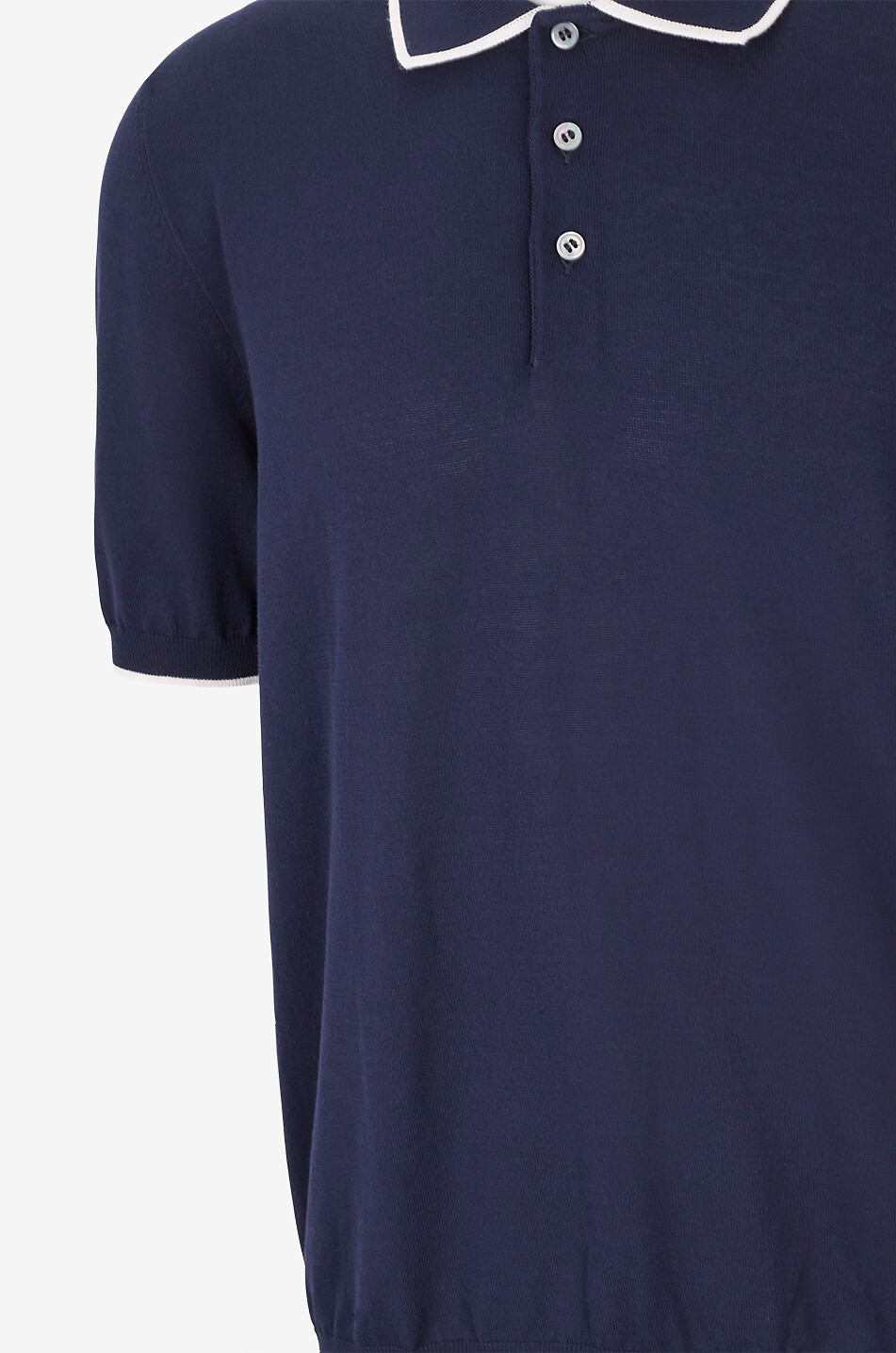 GRAN SASSO Polo à manches courtes en jersey de coton Homme BLEU FONCE 3