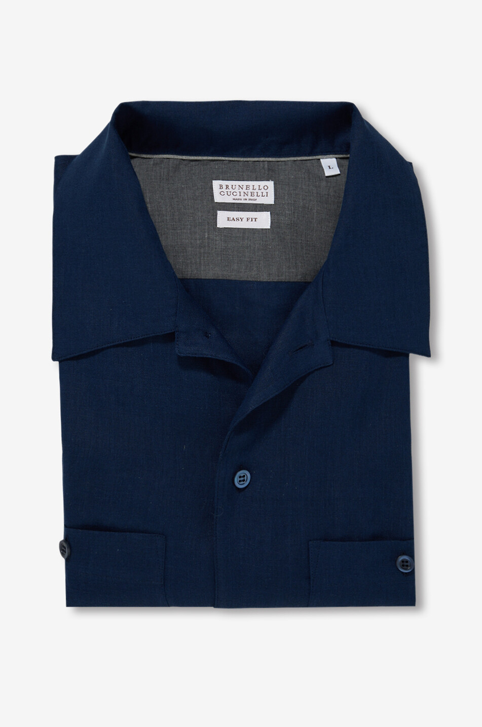 Chemise à col ouvert en toile de lin