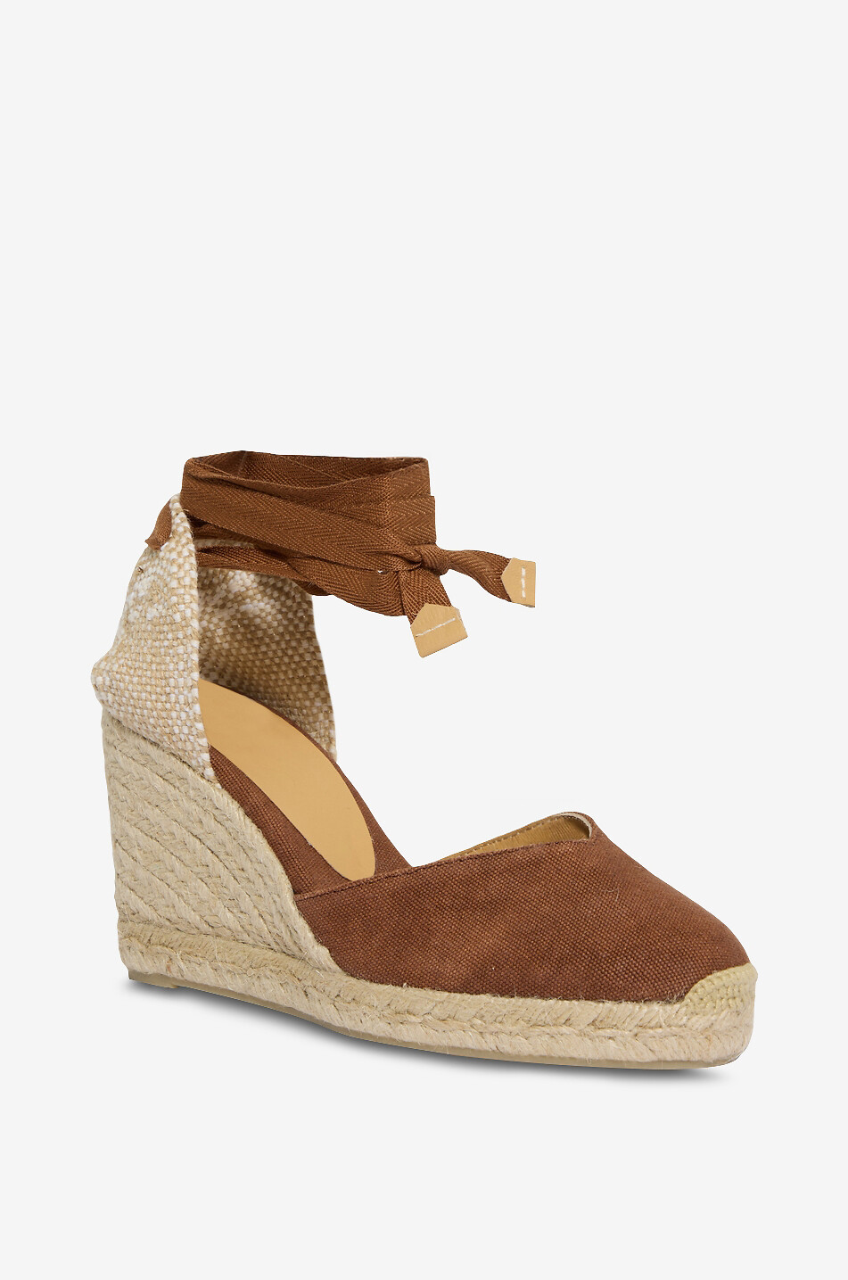 CASTANER Espadrilles à talons hauts en coton Chiara Femme MARRON CLAIR 1