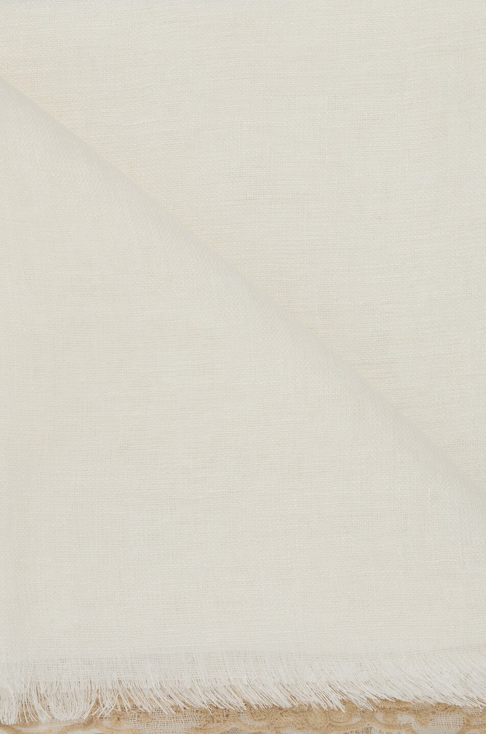 GAYNOR Odeon lace-trimmed linen stole Women WHITE 2