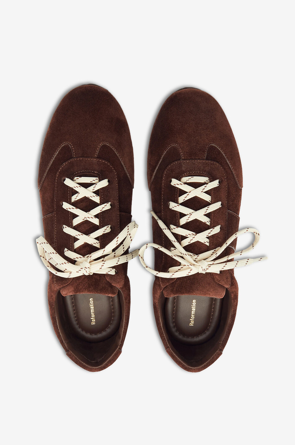 REFORMATION Niedrige Wildleder-Schnürsneakers Terra Damen DUNKELBRAUN 4