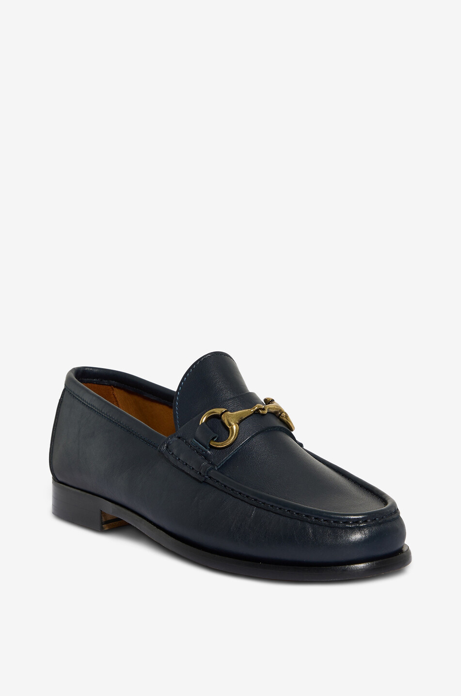 BONGENIE Reverso calfskin leather loafers Men DARK BLUE 1
