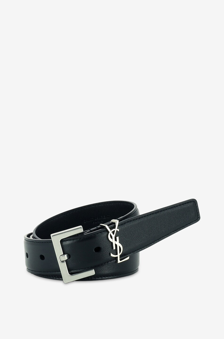 Monogram smooth leather belt