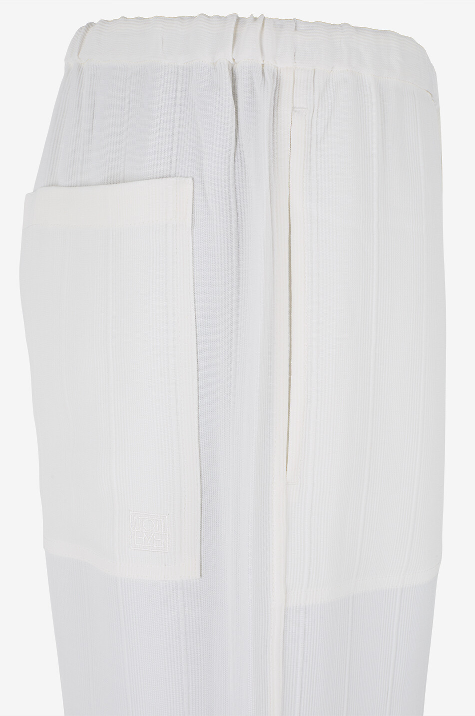 TOTEME Hose mit weitem Bein aus Viskose und Leinen Damen WEISS 3