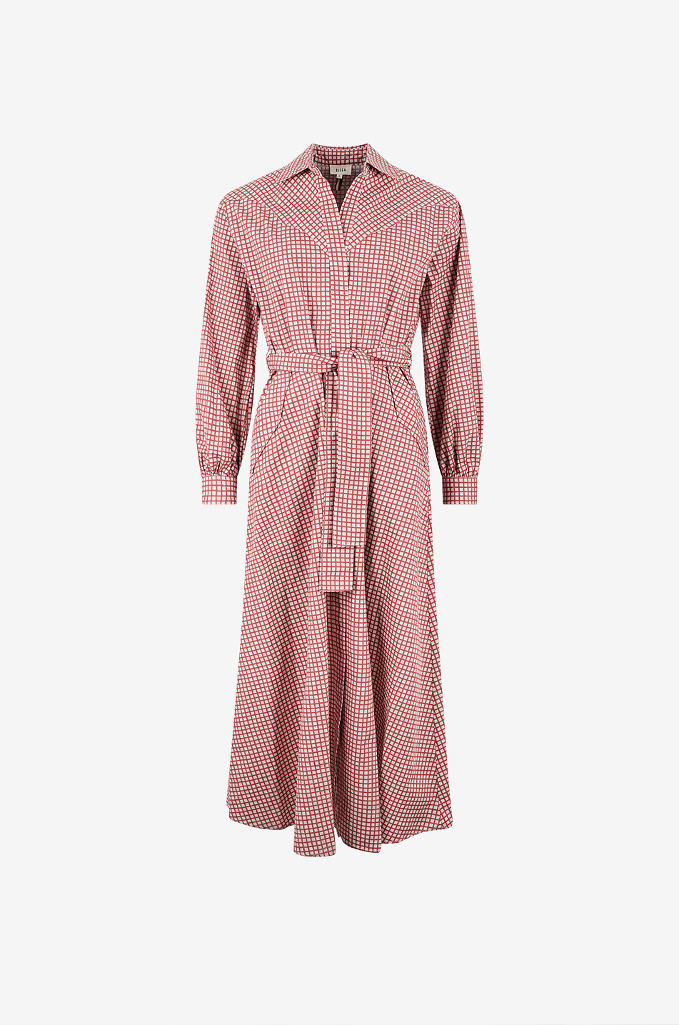 Ravia belted mid-length cotton shirt dress
