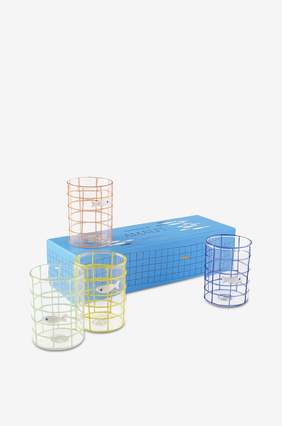 JONATHAN ADLER Amalfi blown glass water glasses set of four Home Colourless 1