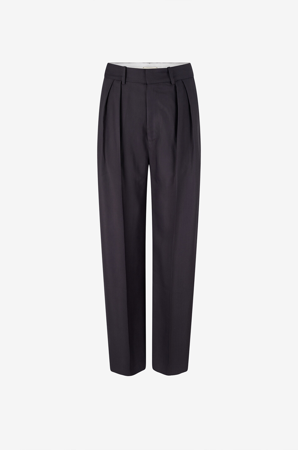 KALLMEYER Aiden pleated straight-leg viscose crepe trousers Women BLACK 1