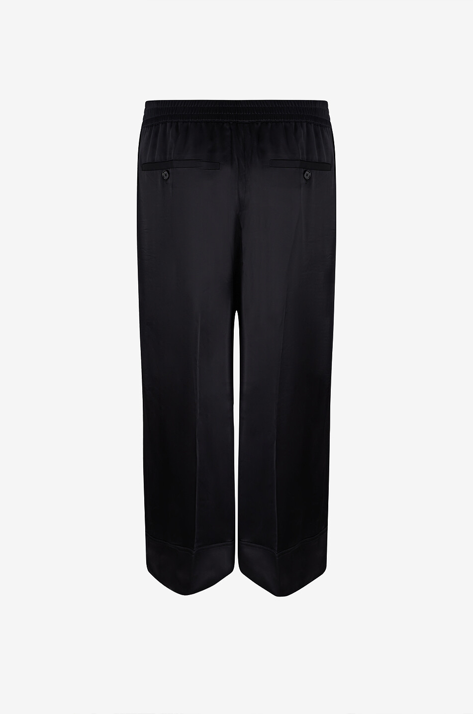 TOTEME Wide-leg drawstring trousers in viscose satin Women BLACK 2