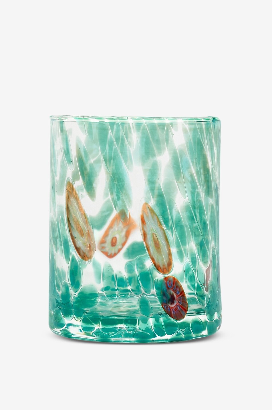 CASA CELVA Straight Murano blown glass tumbler Home GREEN 1