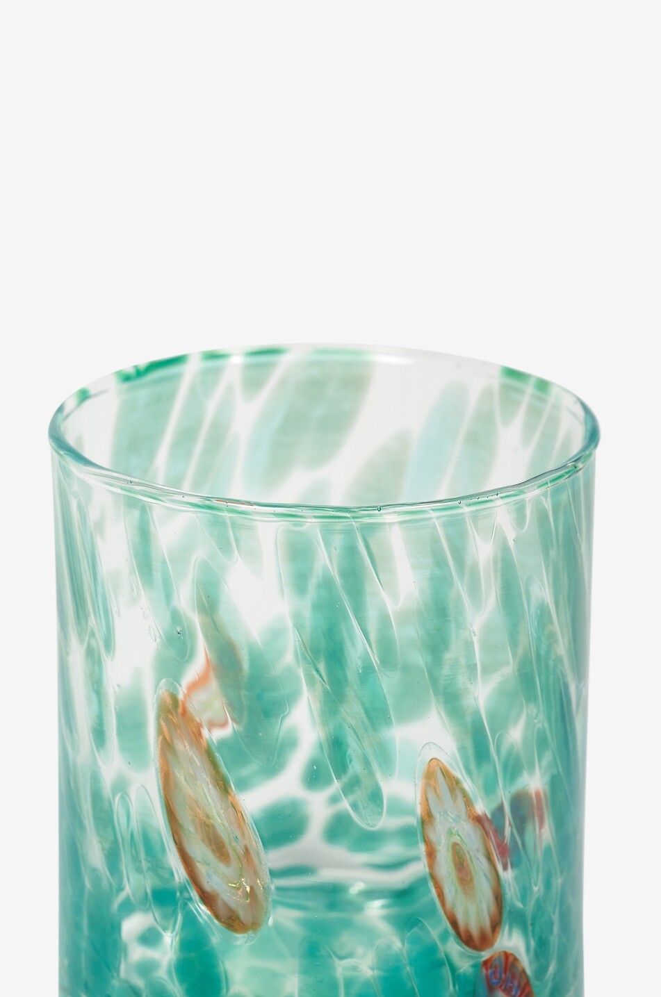 CASA CELVA Straight Murano blown glass tumbler Home GREEN 2