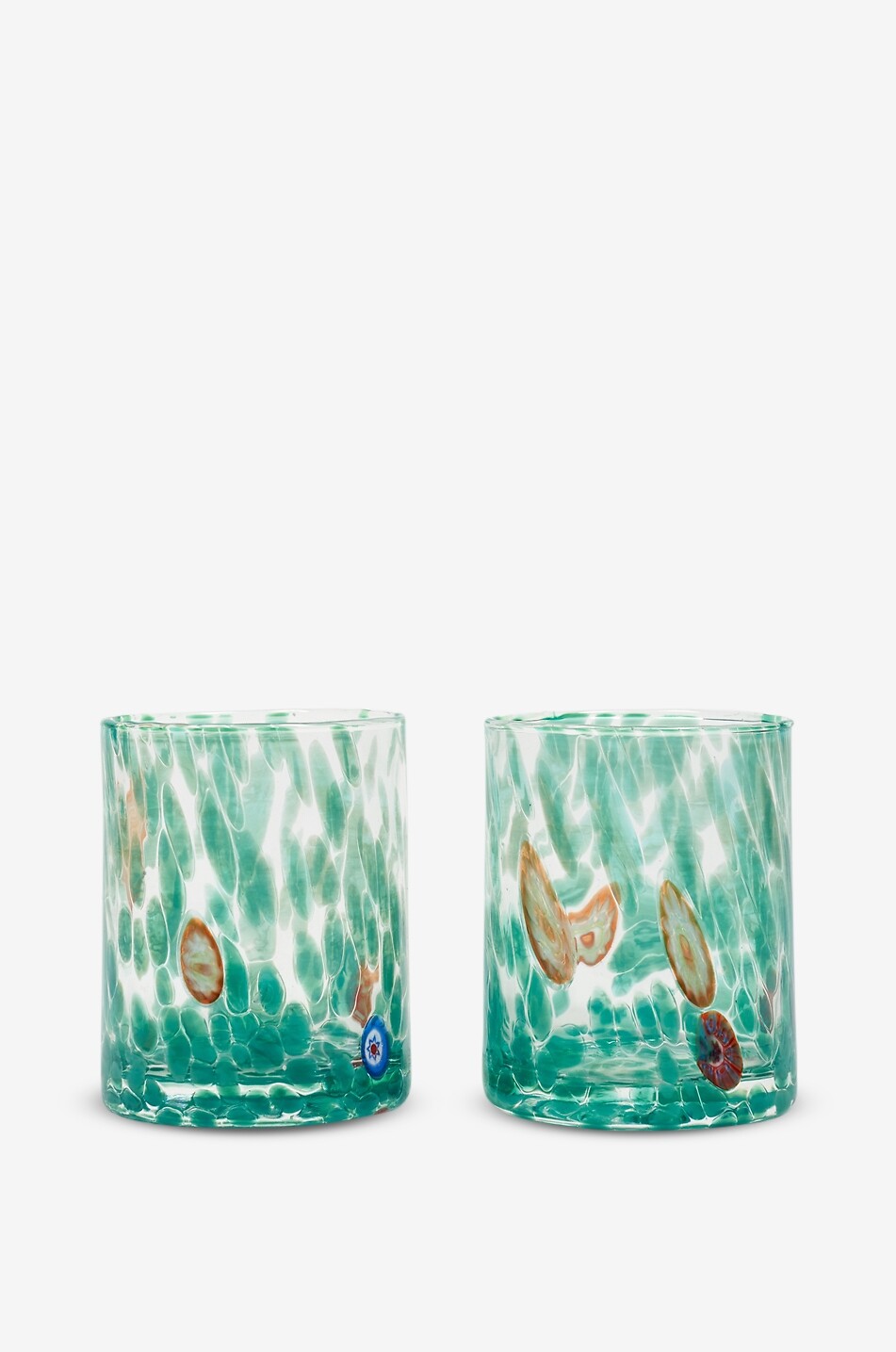 CASA CELVA Straight Murano blown glass tumbler Home GREEN 3