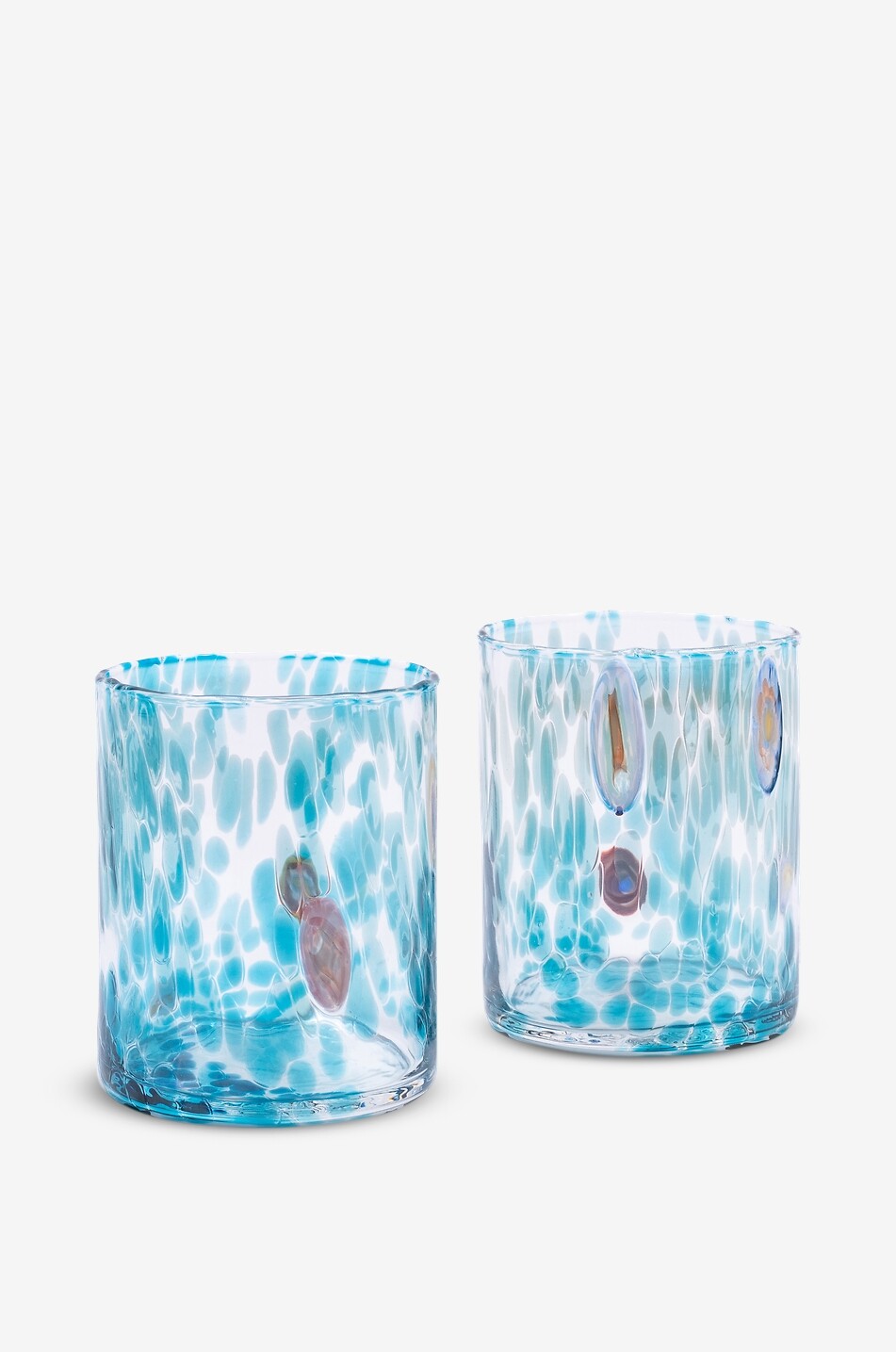 CASA CELVA Straight Murano mouth-blown glass tumbler with murrina patterns Home LIGHT BLUE 4