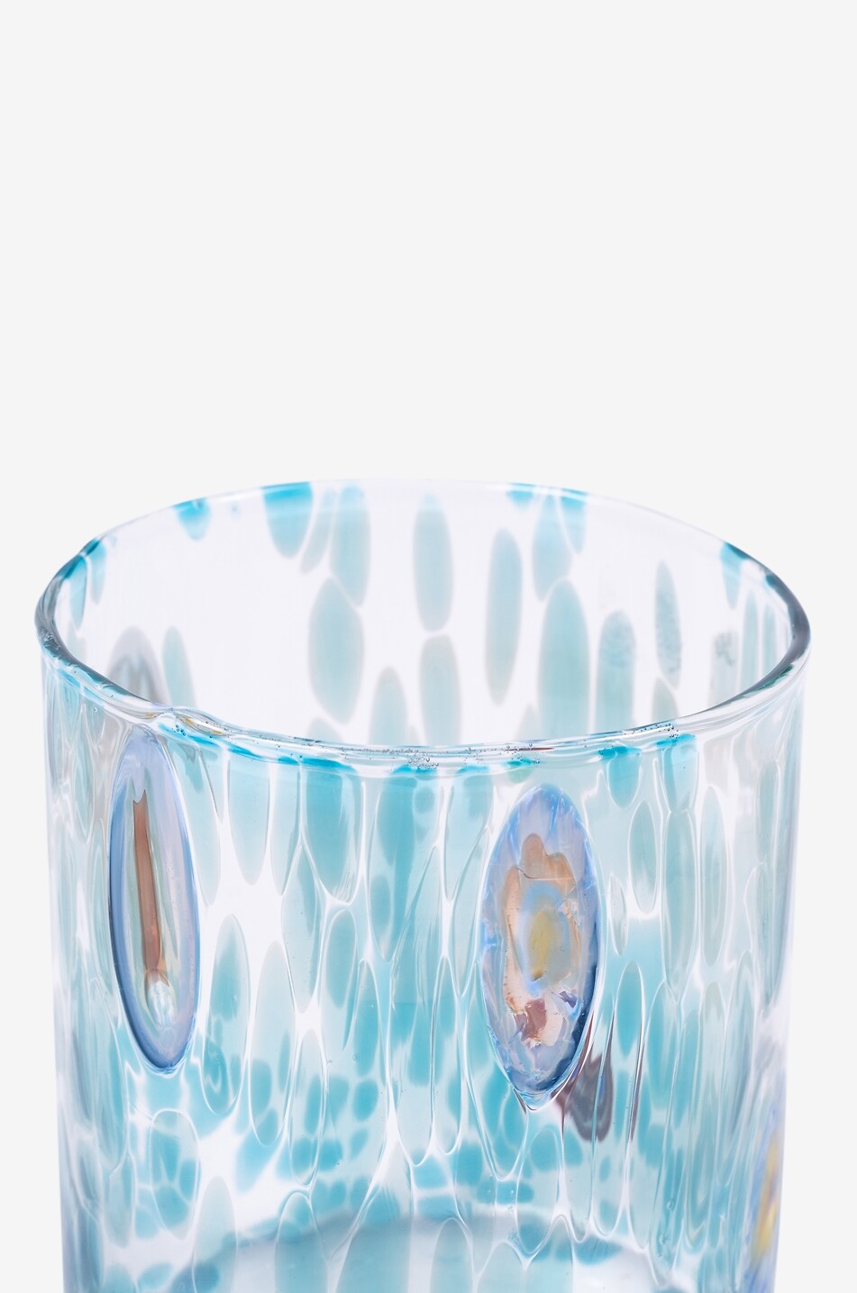 CASA CELVA Straight Murano mouth-blown glass tumbler with murrina patterns Home LIGHT BLUE 5