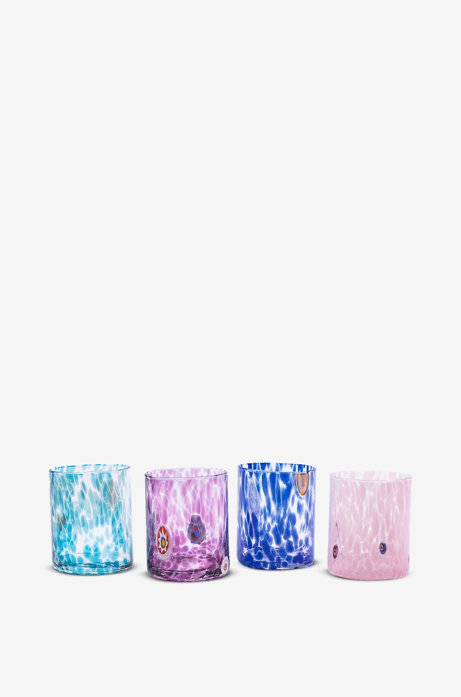 CASA CELVA Straight Murano mouth-blown glass tumbler with murrina patterns Home LIGHT BLUE 3