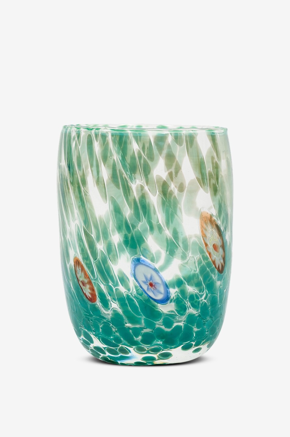 CASA CELVA Round Murano mouth-blown glass tumbler Home GREEN 1