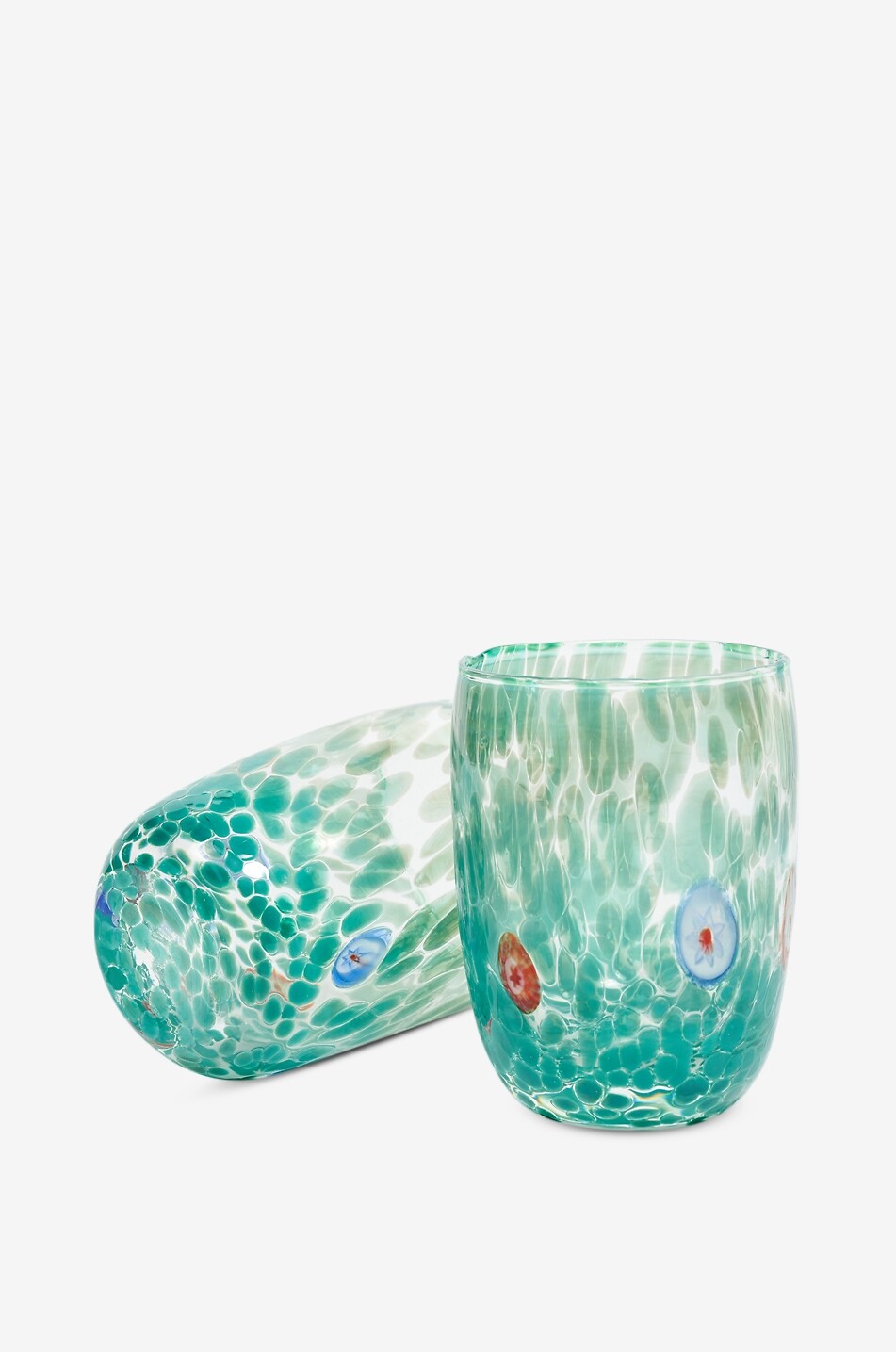 CASA CELVA Round Murano mouth-blown glass tumbler Home GREEN 4