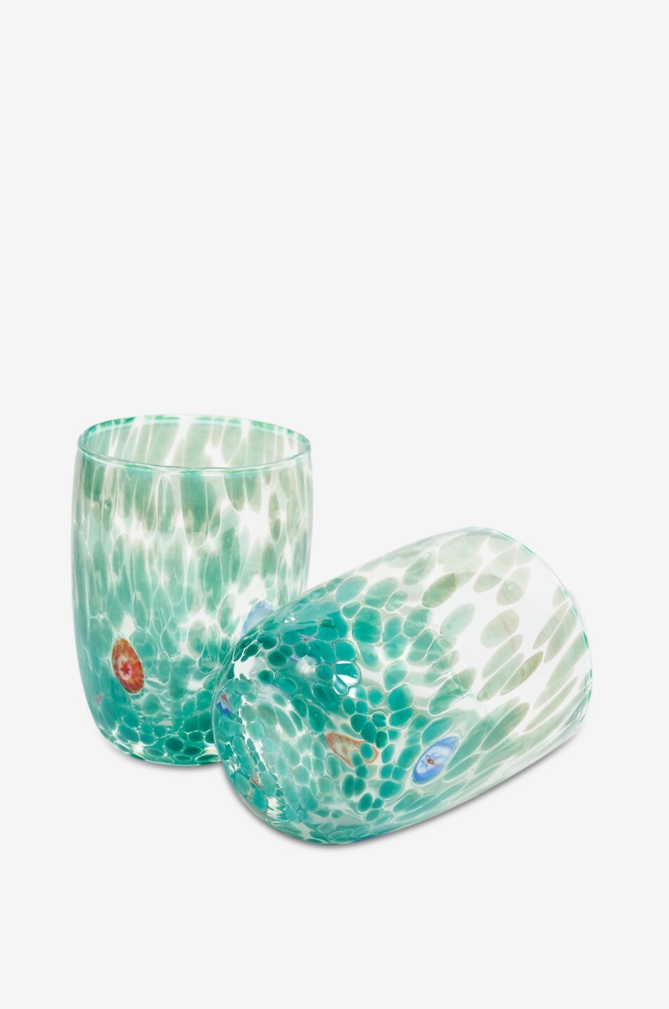 CASA CELVA Round Murano mouth-blown glass tumbler Home GREEN 6