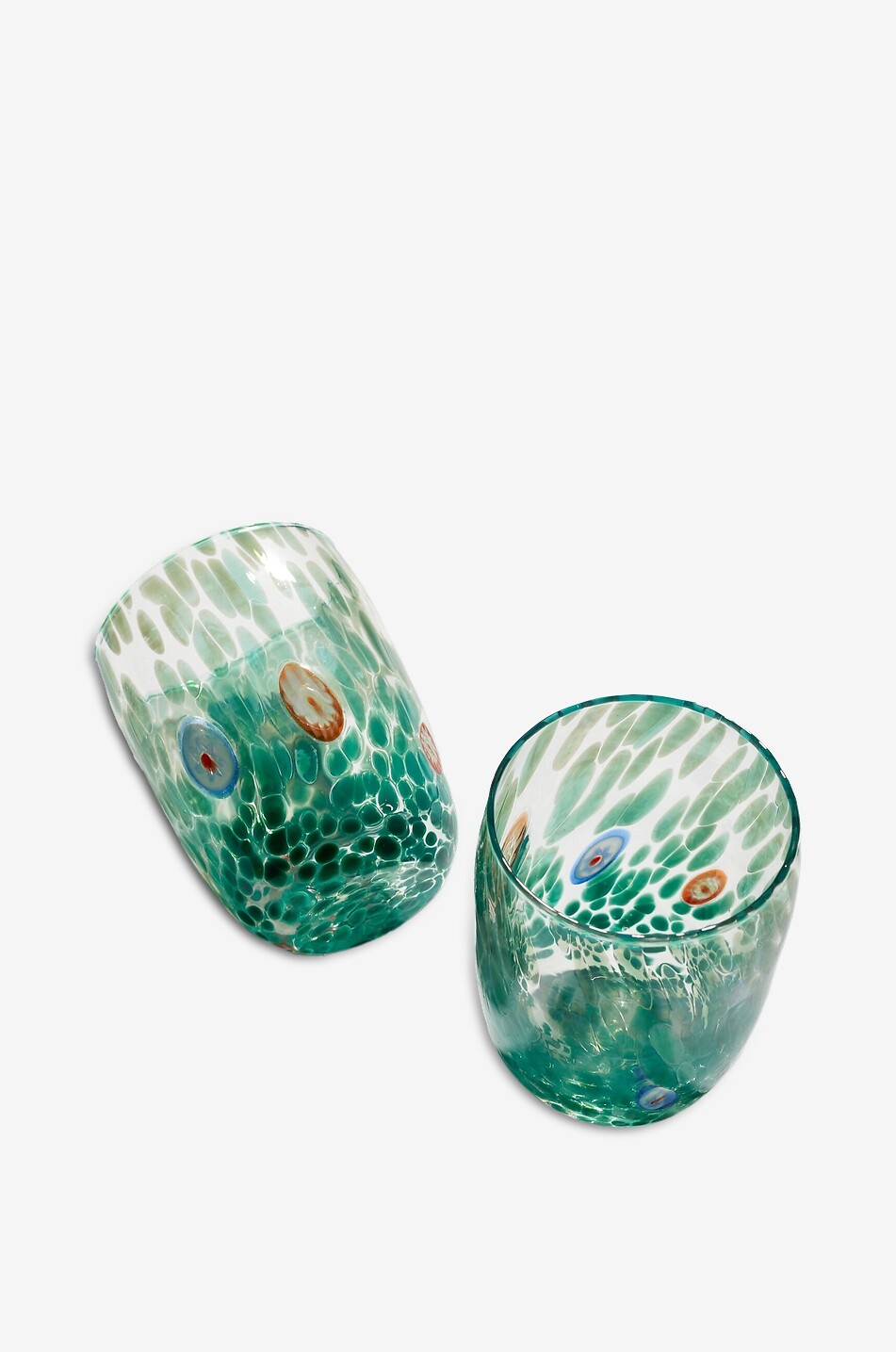 CASA CELVA Round Murano mouth-blown glass tumbler Home GREEN 3