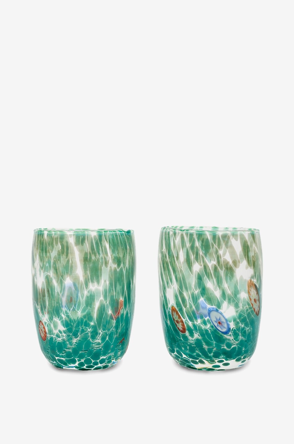 CASA CELVA Round Murano mouth-blown glass tumbler Home GREEN 5