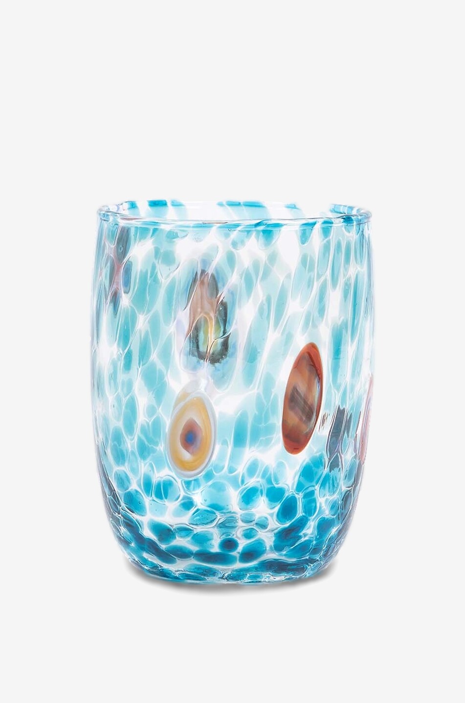 CASA CELVA Round Murano mouth-blown glass tumbler Home LIGHT BLUE 1