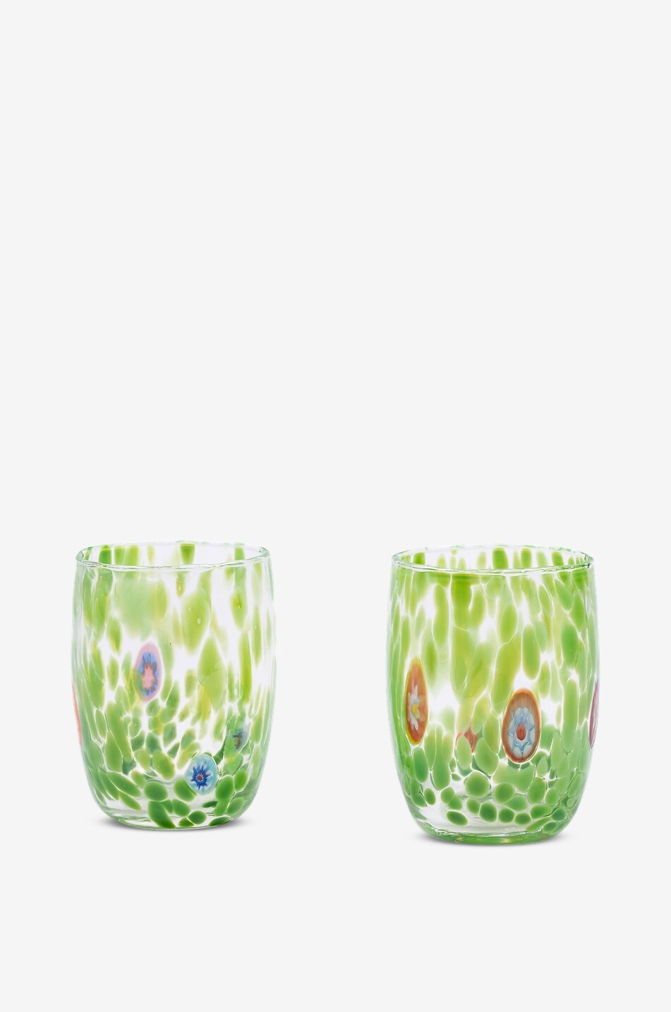 CASA CELVA Round Murano mouth-blown glass tumbler Home GREEN 3